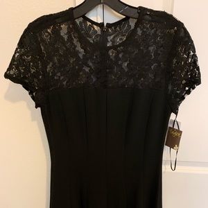 Black Taylor dress with lace top. NWT size 6